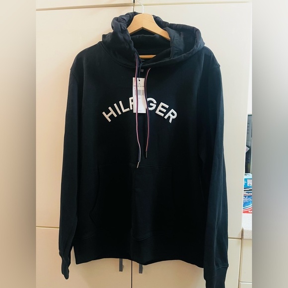 Sweaters - NWT Tommy Hilfiger Women’s Cotton Hoodie Sweatshirt Sz LG Black